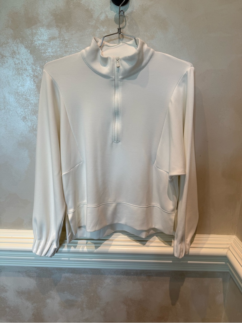 Peter Millar Cream Half-Zip Turtleneck Sweater